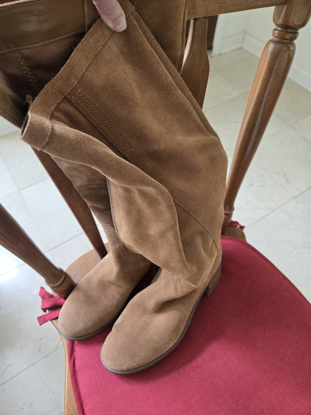 Marc Anthony Tall Suede Over-the-Knee Boots - Chestnut Brown